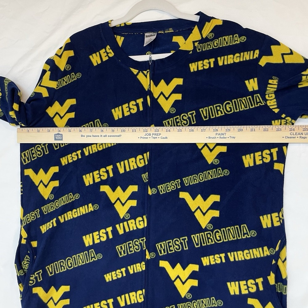 Sideline West Virginia Mountaineers WVU One Piece Union Suit Pajamas Large - Picture 5 of 8